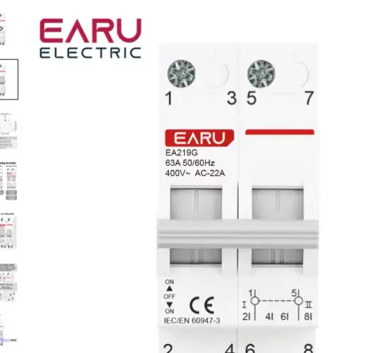 Chave Transferência 2 Polo 63a Tetrapolar Trilho Din Gerador solar concessionária