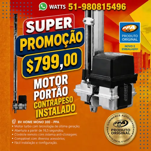 Motor portão contra peso PPA instalado 