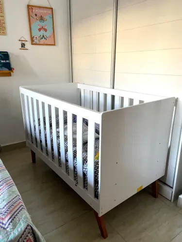 Berço 3 em 1 em MDF - Branco | Impecável