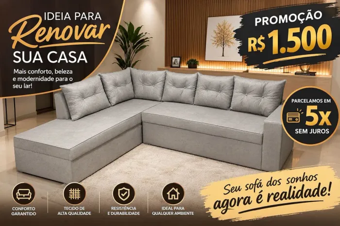 Sofa em L super aconchegante