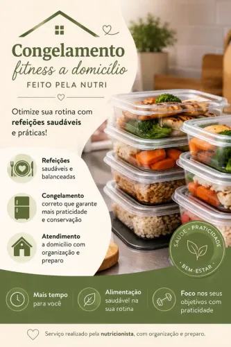 Congelamento de marmitas e lanches saudáveis 