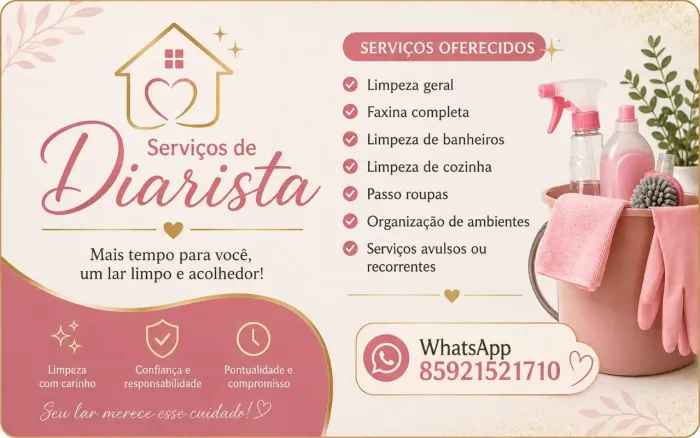 Diarista, cozinheira