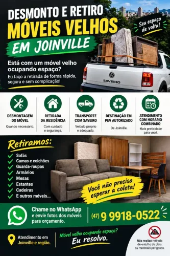 DESMONTO E RETIRO MÓVEIS VELHOS EM JOINVILLE