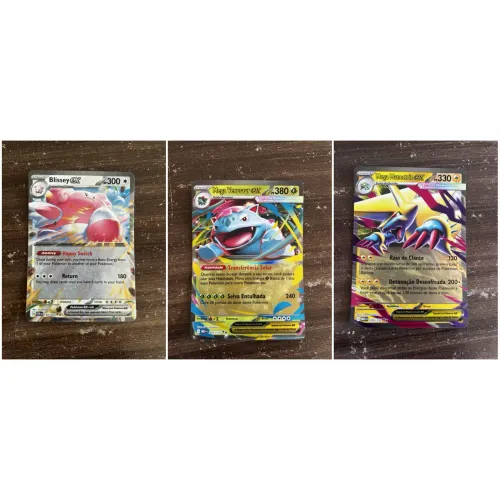 3 cartas ultra raras Pokémon ex originais
