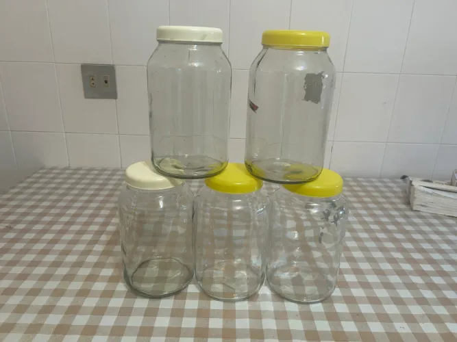 5 potes de vidro