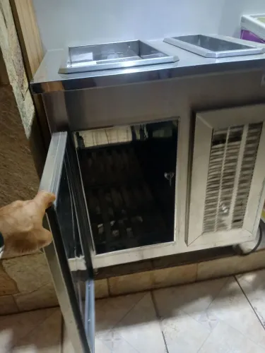 Balcão inoxidável 1porta quente e frio