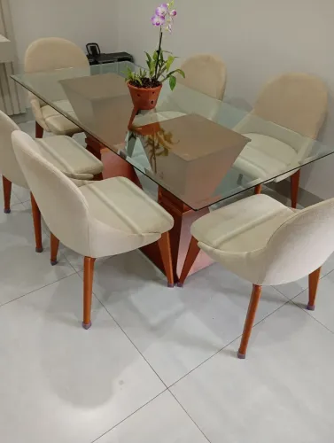 Jogo de mesa cadeiras sala de jantar copa