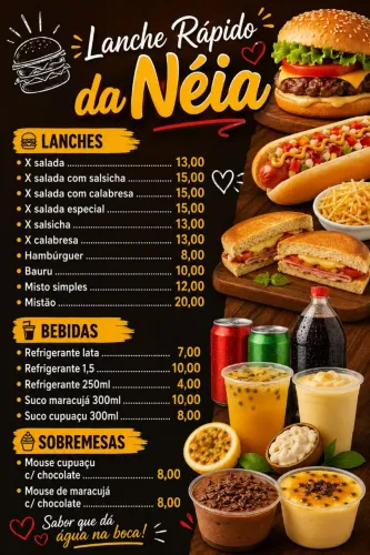 Lanche rapido da neia