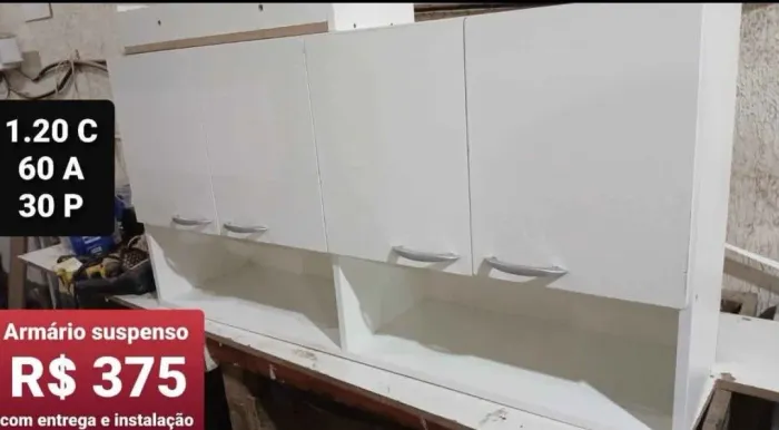 Armário aéreo 4 portas (Entregamos)