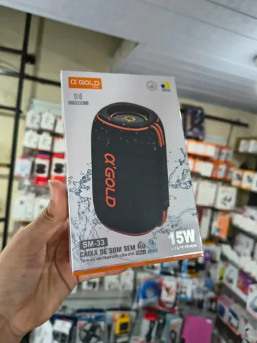 Caixa de Som Bluetooth 15W A'Gold SM-33