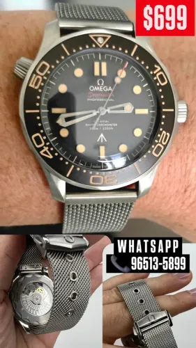 Relógio OMEGA SEAMASTERS AUTOMÁTICO PULSEIRA DE IMÃ - JAMES BOND