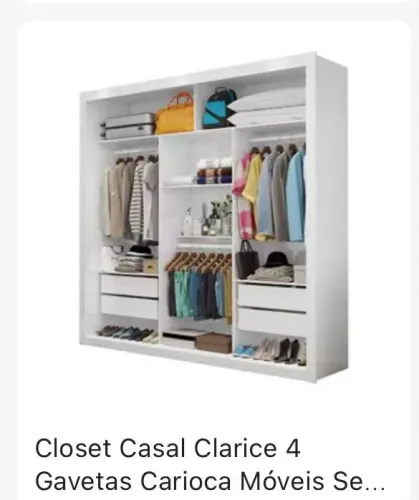 Guarda roupa de casal sem porta modelo novo