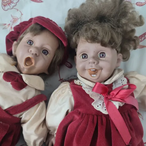 Casal de bonecos caretinhas vintage importado anos 80 (LEIA A DESCRIÇÃO)