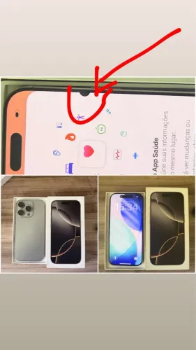 iPhone 16 pro 128 gb saúde da bateria 90% mancha na tela