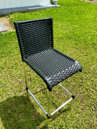 BANQUETA QUADRADA/ALUMINIO E FIBRA SINTETICA