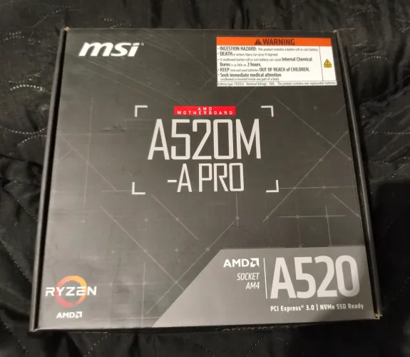 Placa Mãe MSI A520M-A PRO Socket AM4 - Nova / Zero Uso (Open Box)