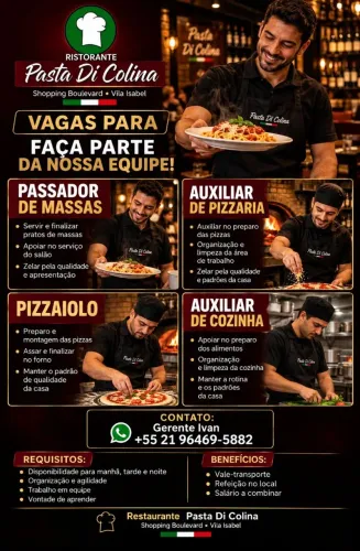 Emprego Restaurante <br>Aux pizzaria<br>Pizzaiolo<br>Aux cozinha<br>Aux pizzaria<br>Pizzaiolo<br>Aux cozinha