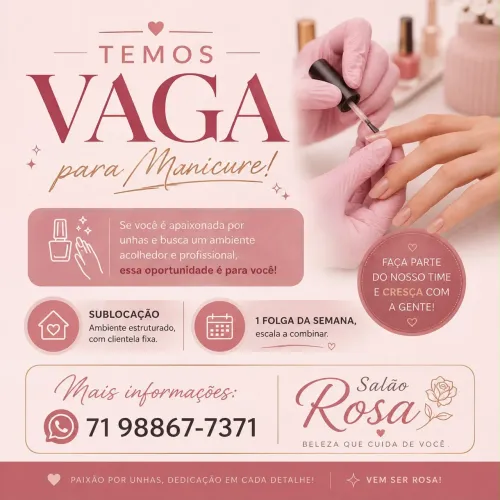 Vaga para manicure