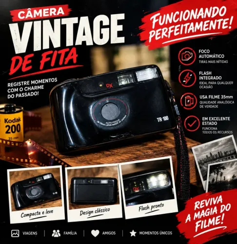 Câmera Vintage 35mm FUNCIONANDO