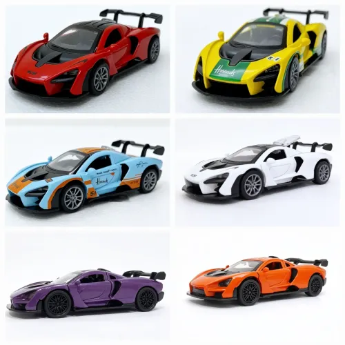 Miniatura McLaren Senna carrinho de Ferro pneu de borracha sistema de fricção escala 1/36