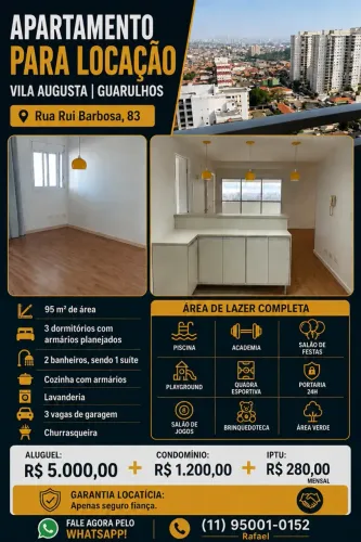 APARTAMENTO PARA LOCAÇÃO VILA AUGUSTA | GUARULHOS