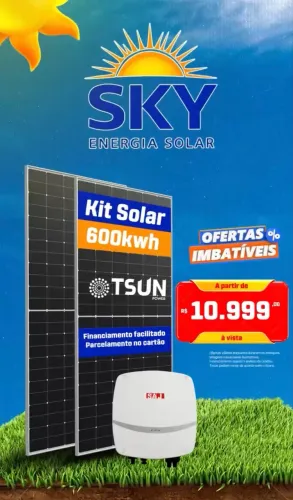 ENERGIA SOLAR - 600kwh/mês