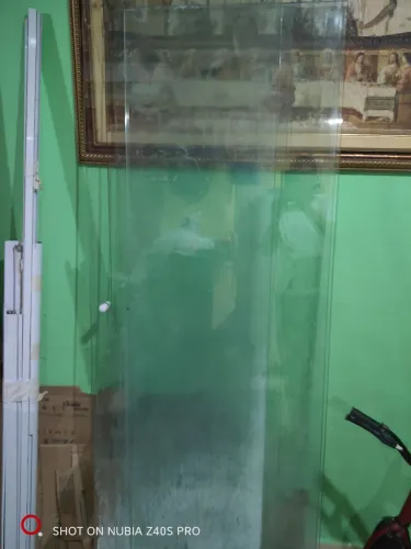 Porta box banheiro trilho 1.21 vidro fixo 46 correr 65