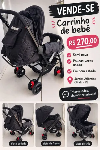 Carrinho de bebê semi novo pouco usado