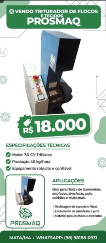 Triturador de espumas e tecidos