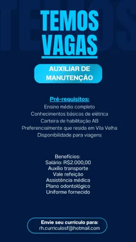 Auxiliar de Manutenção