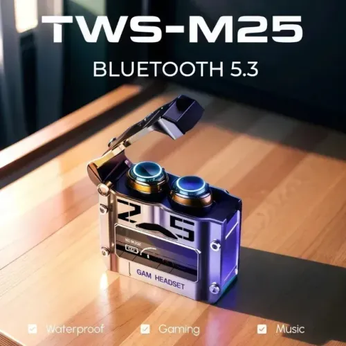 Fone De Ouvido Bluetooth Sem Fio 5.3 TWS M25 Resistente a água