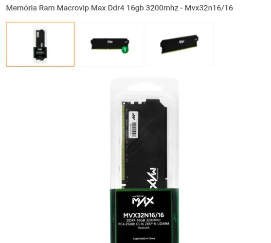 Memória RAM lacrada 16