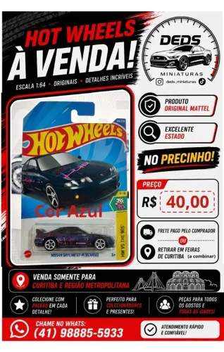 HotWheels Nissan Skyline Azul - Original Mattel (Novo no Blister)