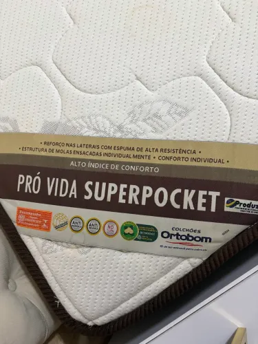 Cama Queen Box + colchão Ortobom