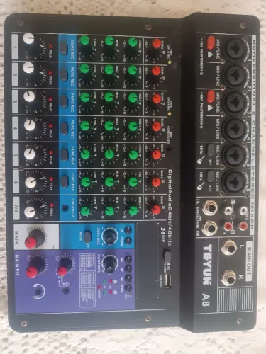 Mesa de áudio TEYUN A8 Profissional 8 canais USB 24 Bits/ 48KHz Perfeita