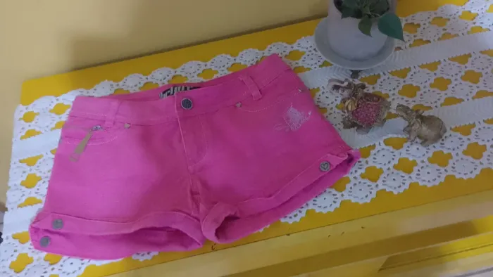 Desapego short feminino rosa vibe moda y2k