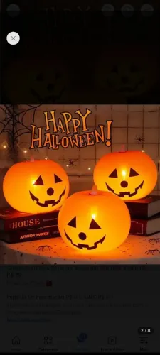 Kit com 20 abóbora inflável com led de halloween 