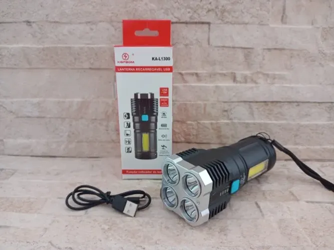 Lanterna Recarregável 4 leds Super Potente