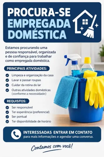 Vaga de emprego para empregada doméstica