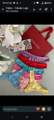 Calcinhas diamantes adulto com 7 unidades