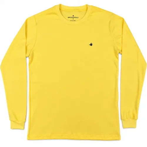camiseta brooksfield masculina manga longa amarela original - tamanho g