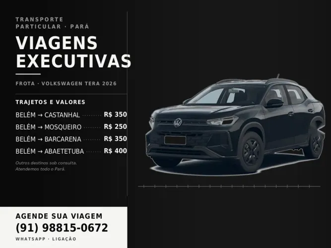 Viagens Executivas Particulares | VW Tera 2026 | Todo o Pará
