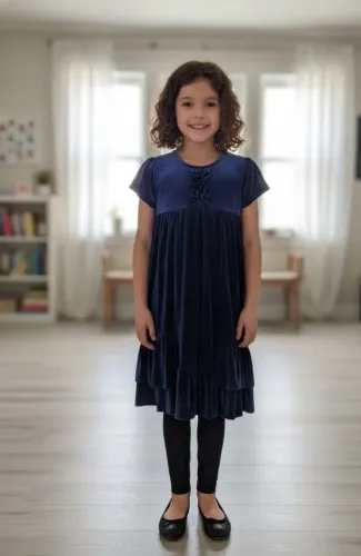 vestido  azul festa infantil  n 8 