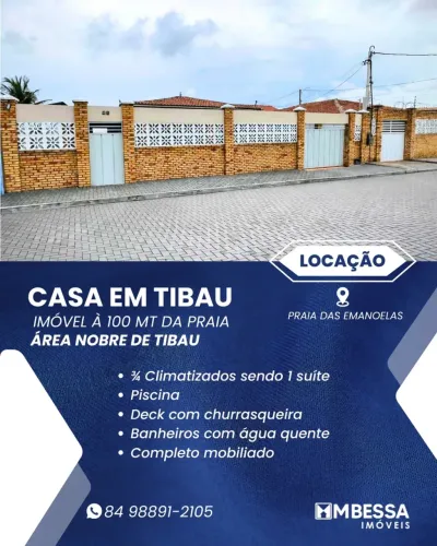 CASA DE PRAIA PARA FINAIS DE SEMANA " toda mobiliada, com piscina - Praia das Emanoelas - 