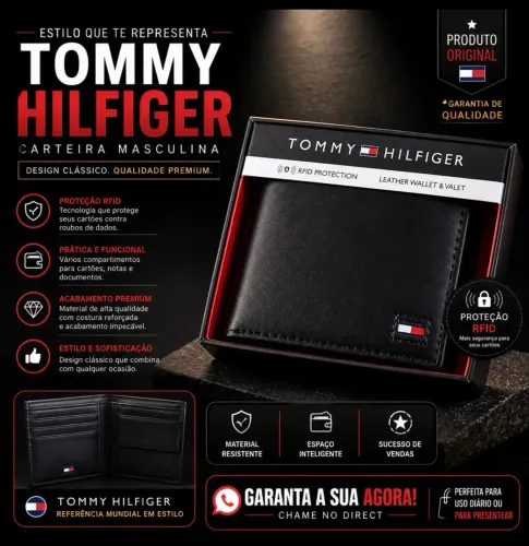 Carteira masculina Tommy Hilfiger original 