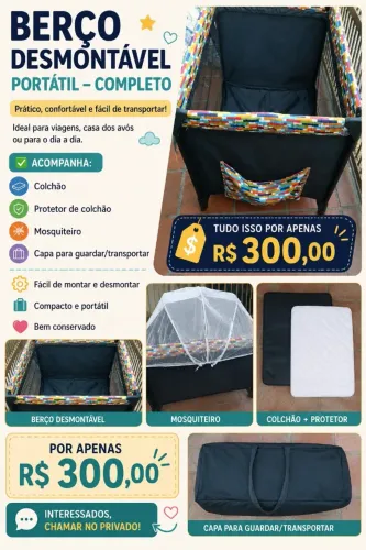 BERÇO PORTATIL - DESMONTÁVEL