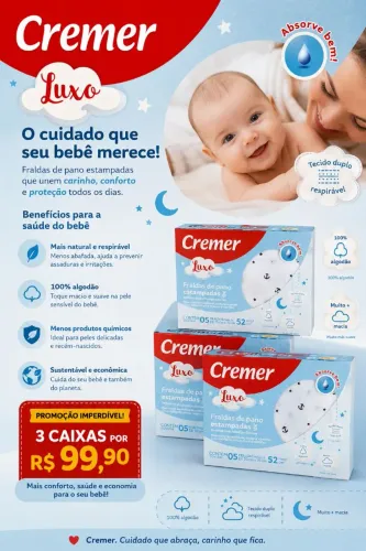 Fraldas de Pano Luxo Cremer