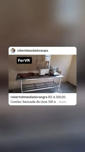 Bancada de inox, serra fita, balança tendal, moedor de carne boca 22