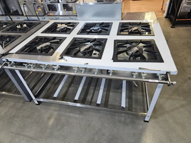 fogão industrial perfil inox 6 queimadores 40x40 - novo