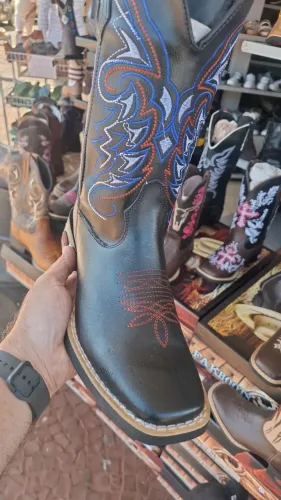 Bota texana masculina confortável elegante 